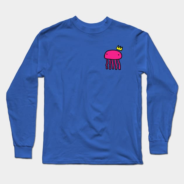 Simplistic Jellyfish Crown Doodle Long Sleeve T-Shirt by Seadoodle